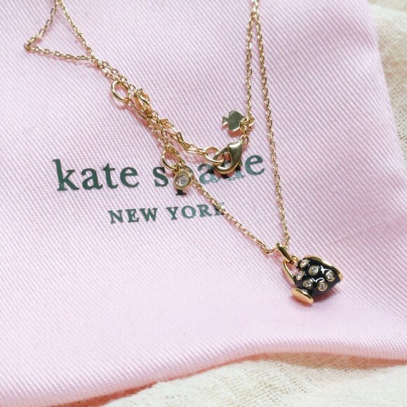 Kate Spade Alice Wonderland Teatime Gold Necklace NEW - Picture 3 of 3